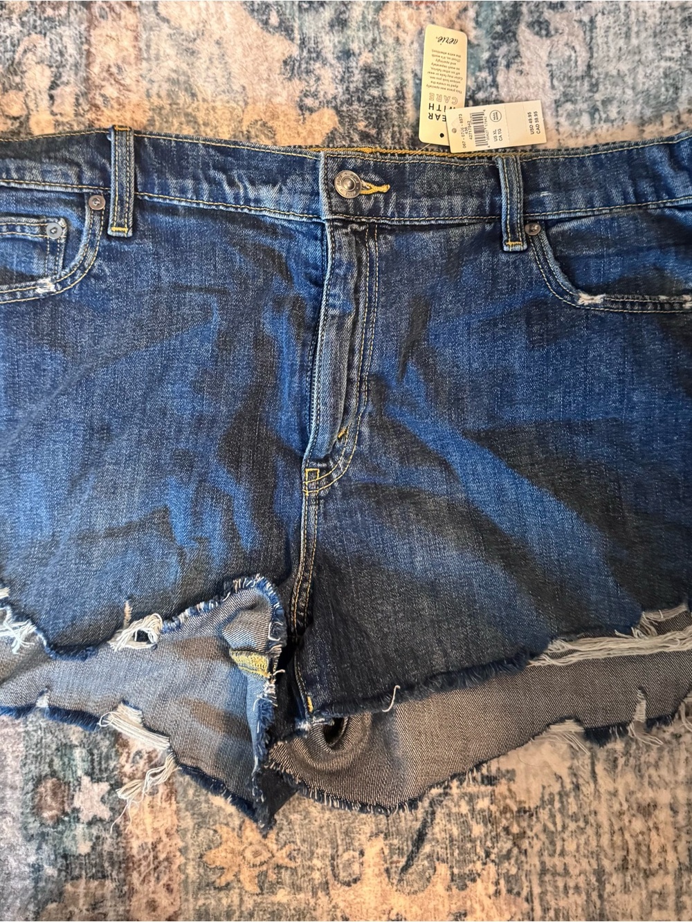 aerie Dark Blue Distressed Denim Shorts